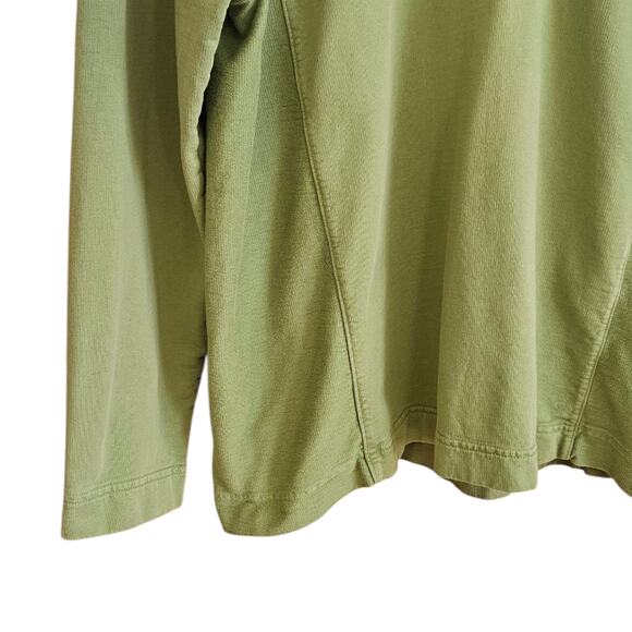 Coldwater Creek 1/4 Pullover Cotton Sweatshirt Sweater Green Women's Large - Picture 3 of 6